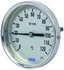 Termometr bimetaliczny w wersji przemysłowej model 52 fi=160 mm, zakres 0...250 °C, długość czujnika 200 mm, średnica czujnika 8 mm, forma budowy złącza 1 czujnik gładki ( pod osłone termometryczną SWT/G52), klasa 1.0, wykonanie stal nierdzewna (WIKA)